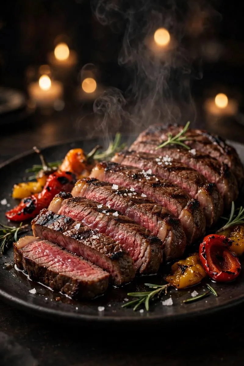 Bistec a la parrilla, fotografía de demostración